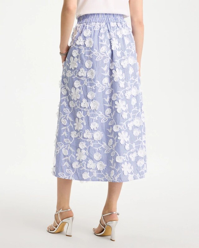 Cotton Embroidered Floral Skirt - image 3